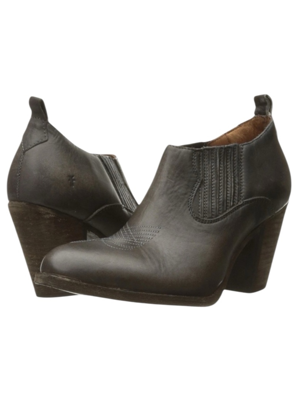 Frye Ilana Shootie Smoke Washed Oiled  Leather Vintage Heeled Western Boots 7.5